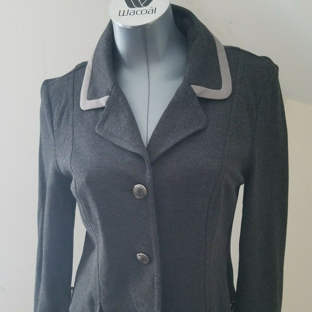 Cabi Crew Blazer Dark Gray Ponte Knit Size S